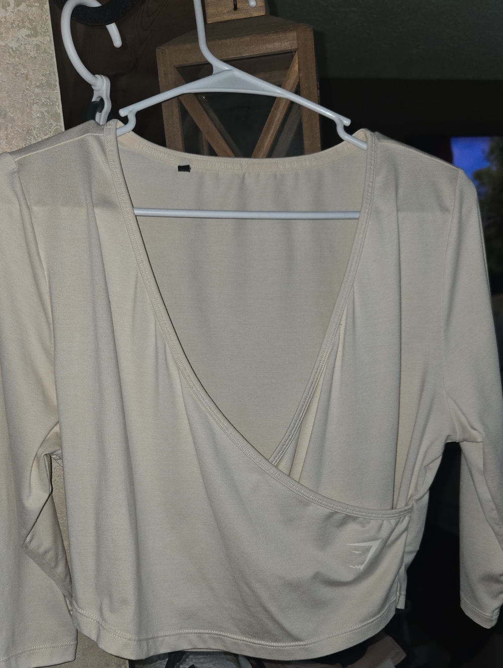 Gymshark Beige Cream Wrap Crop Top